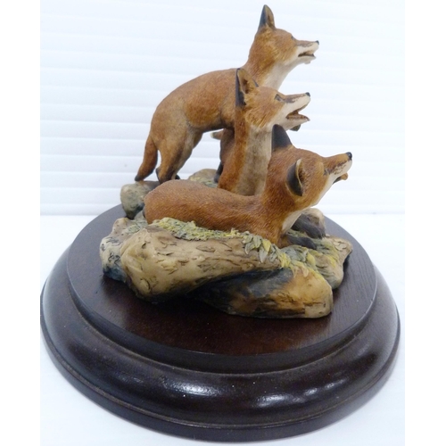 254 - Three Border Fine Arts fox groups designed by Ray Ayres, two limited edition, one titled 'Summer Fun... 