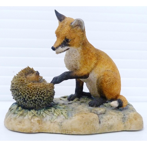 254 - Three Border Fine Arts fox groups designed by Ray Ayres, two limited edition, one titled 'Summer Fun... 