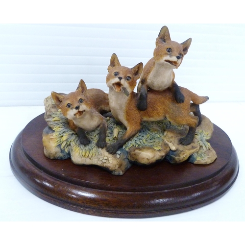 254 - Three Border Fine Arts fox groups designed by Ray Ayres, two limited edition, one titled 'Summer Fun... 