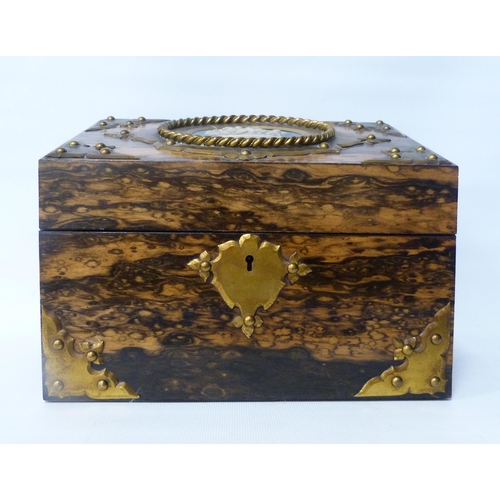 220 - Victorian coromandel box by Howell James & Co., Regent Street, London, the hinged top inset with... 