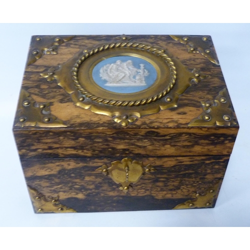 220 - Victorian coromandel box by Howell James & Co., Regent Street, London, the hinged top inset with... 