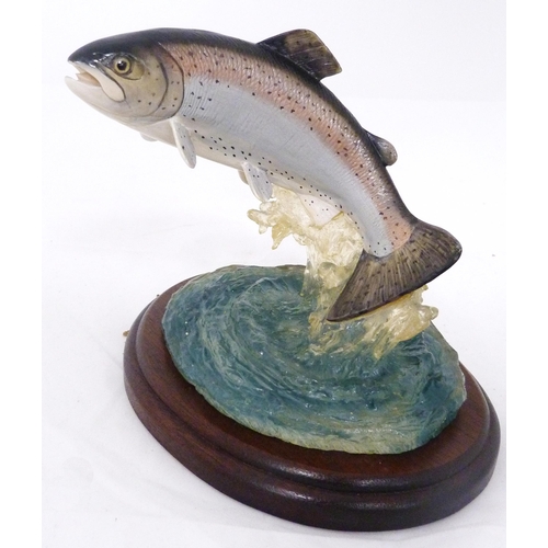 257 - Border Fine Arts limited edition figure, 'King of the River', modelled as a salmon fixed to an under... 