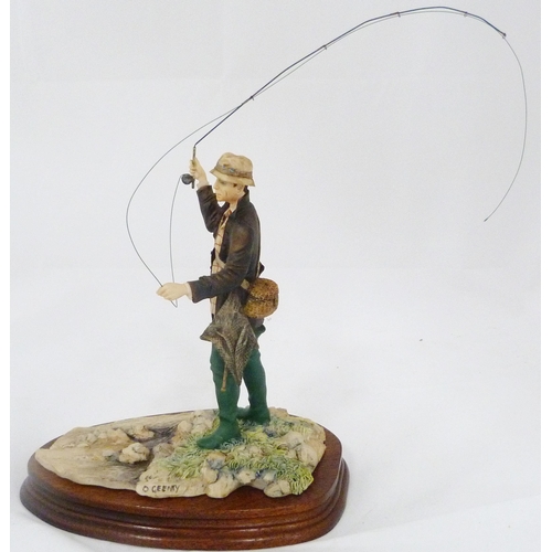 257 - Border Fine Arts limited edition figure, 'King of the River', modelled as a salmon fixed to an under... 