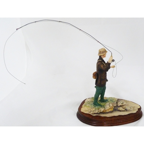 257 - Border Fine Arts limited edition figure, 'King of the River', modelled as a salmon fixed to an under... 