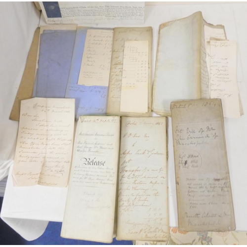 43 - Legal & other Documents & Ephemera.  A carton of various, mainly 19th cent., including Chesh... 