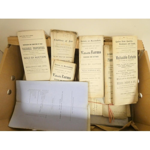 44 - Documents & Ephemera - Macclesfield.  Various legal documents, property sale particula... 