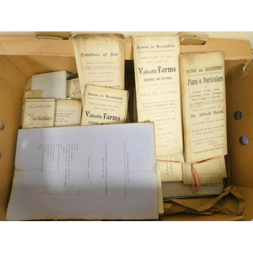 44 - Documents & Ephemera - Macclesfield.  Various legal documents, property sale particula... 