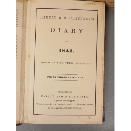 51 - Manuscript Diaries.  Hannay & Dietrichsen's Diary ... With Their Almanack (concludes with Medici... 