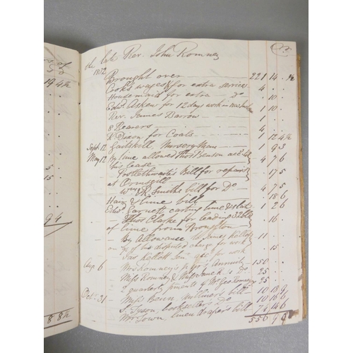 52 - Manuscript Accounts - Rev. John Romney of Whitestock Hall, Ulverston.  Kearsley's Gentleman's & ... 