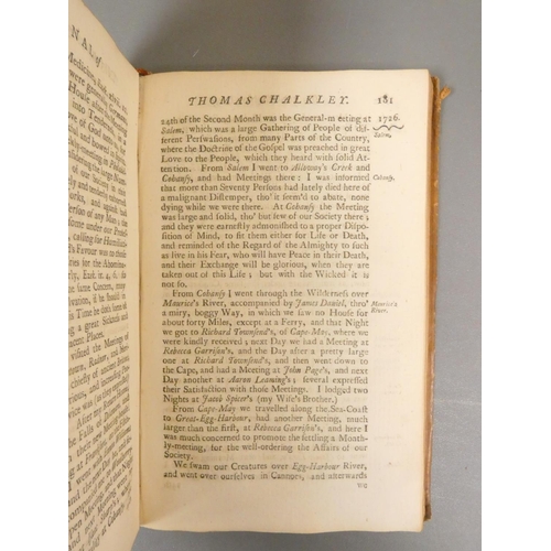 68 - CHALKLEY THOMAS.  A Journal or Historical Account of the Life, Travels & Christian Experiences .... 