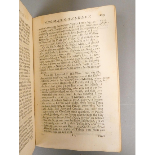 68 - CHALKLEY THOMAS.  A Journal or Historical Account of the Life, Travels & Christian Experiences .... 