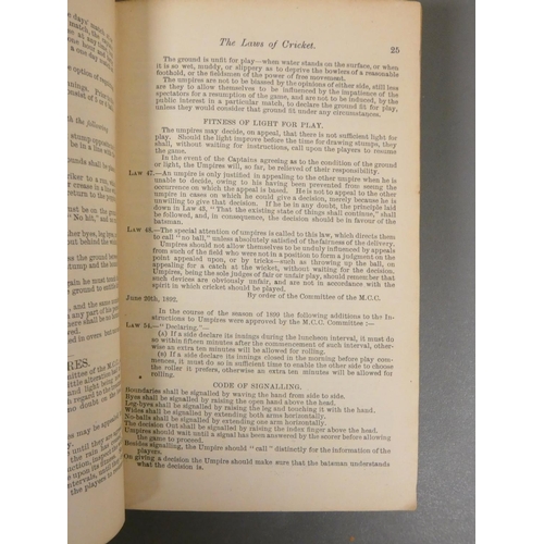 71 - WISDEN.  Three Cricketers' Almanacks rebound in brown cloth. 1910 without wrappers; 1911 w... 