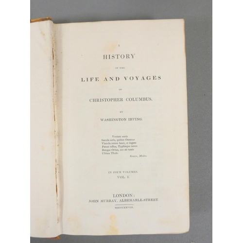 73 - IRVING WASHINGTON.  A History of the Life & Voyages of Christopher Columbus. 4 vols. 2 fldg. eng... 