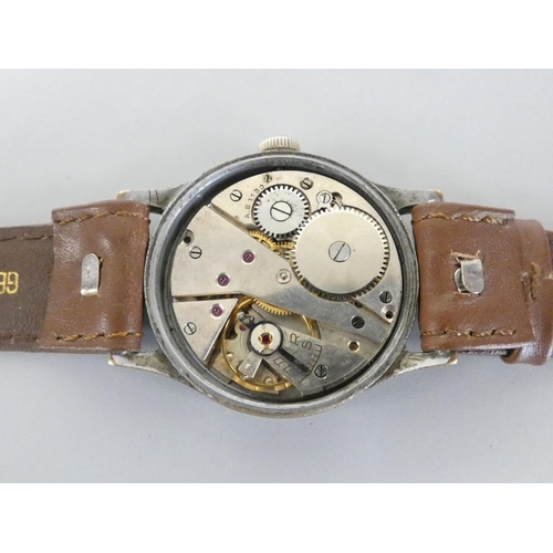 289 - Cronos 'DH' World War II German military field watch with 15 jewel AS1130 movemet, black dial with l... 