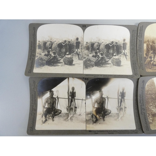 386 - Collection of early 20th century Underwood & Underwood stereoscopic slides predominantly coverin... 