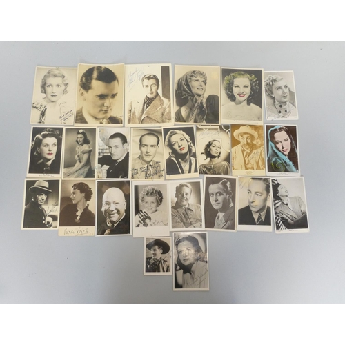 402 - Large collection of signed 1930s-1950s celebrity photographs with personalities to include Valerie H... 