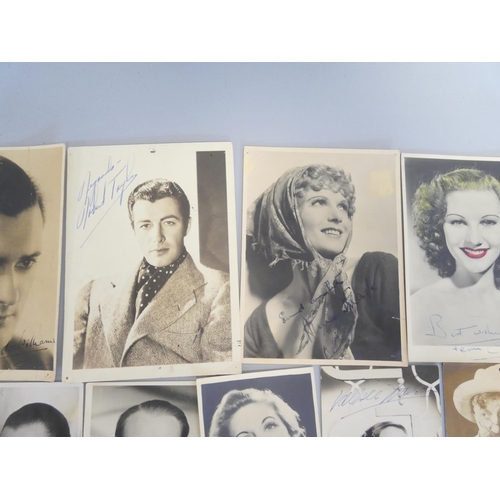 402 - Large collection of signed 1930s-1950s celebrity photographs with personalities to include Valerie H... 