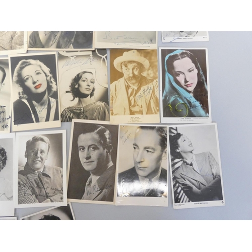 402 - Large collection of signed 1930s-1950s celebrity photographs with personalities to include Valerie H... 