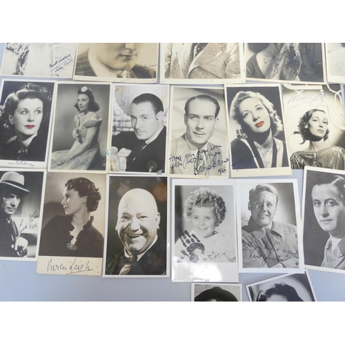 402 - Large collection of signed 1930s-1950s celebrity photographs with personalities to include Valerie H... 