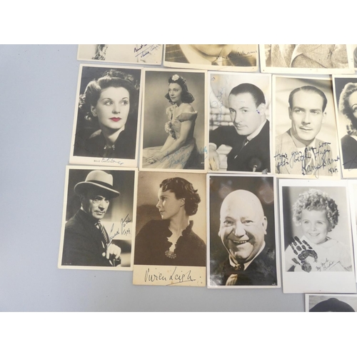 402 - Large collection of signed 1930s-1950s celebrity photographs with personalities to include Valerie H... 