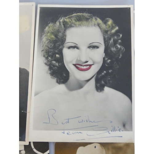 402 - Large collection of signed 1930s-1950s celebrity photographs with personalities to include Valerie H... 