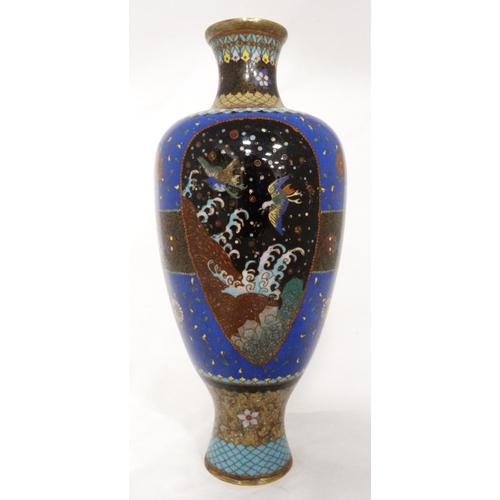 277 - Pair of Japanese cloisonné baluster vases (Meiji period, 1868 - 1912) decorated with mythical subjec... 