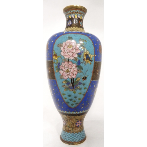 277 - Pair of Japanese cloisonné baluster vases (Meiji period, 1868 - 1912) decorated with mythical subjec... 