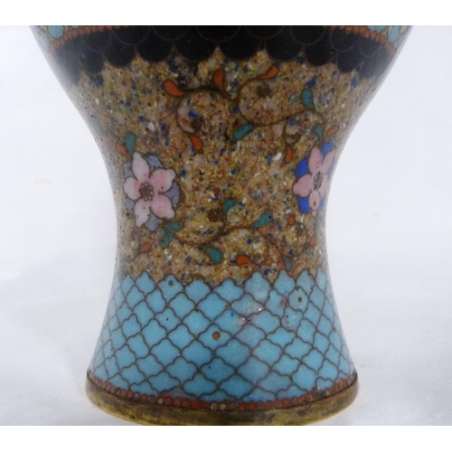 277 - Pair of Japanese cloisonné baluster vases (Meiji period, 1868 - 1912) decorated with mythical subjec... 