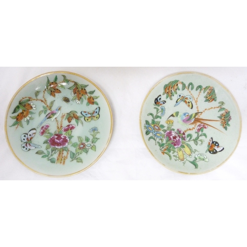 280 - Group of fifteen near-matching Cantonese famille rose porcelain plates, c. mid-19th century (Qing Dy... 