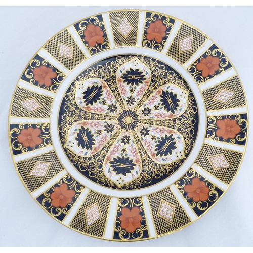 236 - Royal Crown Derby Imari cabinet plate, shape no. 1128, 26cm diameter, a matching saucer, and a Royal... 