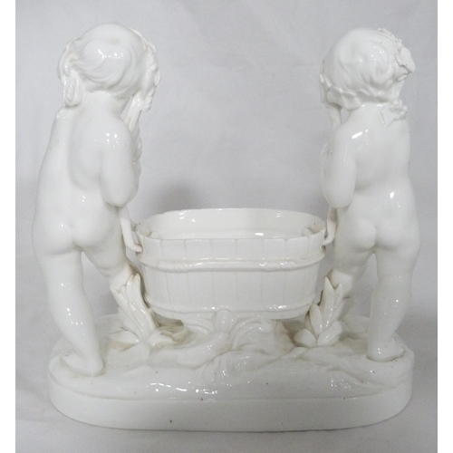 243 - In the Manner of John Matlock of MintonPair of 19th century blanc de chine porcelain sweetmeat dishe... 