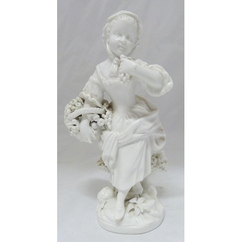 245 - In the Manner of MintonGroup of 19th century blanc de chine porcelain figures to include figures of ... 