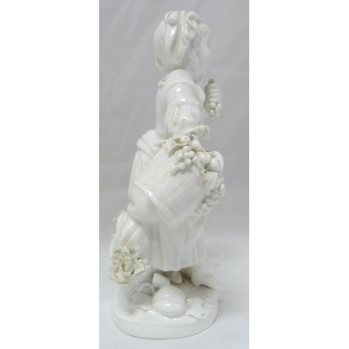 245 - In the Manner of MintonGroup of 19th century blanc de chine porcelain figures to include figures of ... 