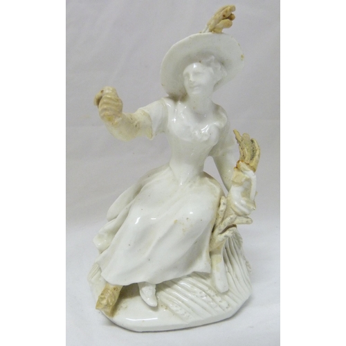 245 - In the Manner of MintonGroup of 19th century blanc de chine porcelain figures to include figures of ... 