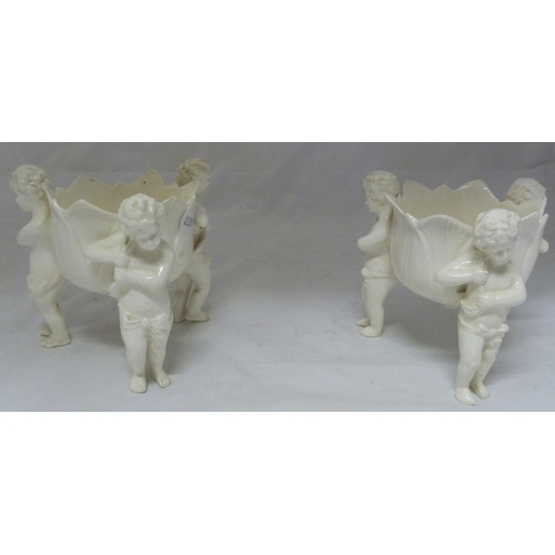 245 - In the Manner of MintonGroup of 19th century blanc de chine porcelain figures to include figures of ... 