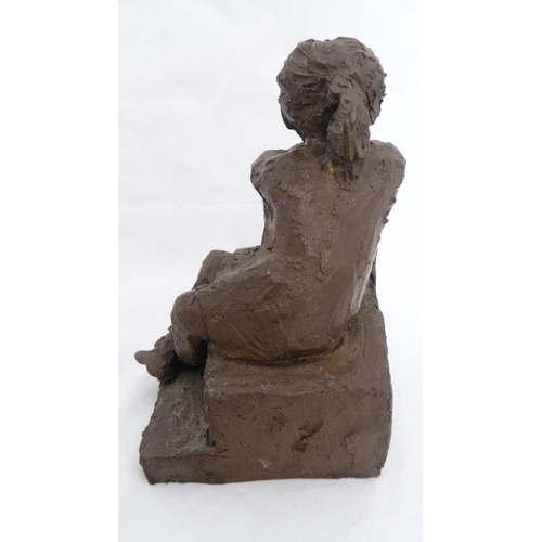 376 - Tom Greenshields (British, 1915 - 1994)Resin sculpture of Chrissie Rosling, hand-finished in cold ca... 