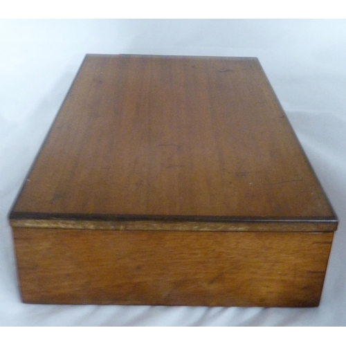 213 - Winsor & Newton mahogany artist's paint box, 19th century, the hinged cover with gilt printed la... 