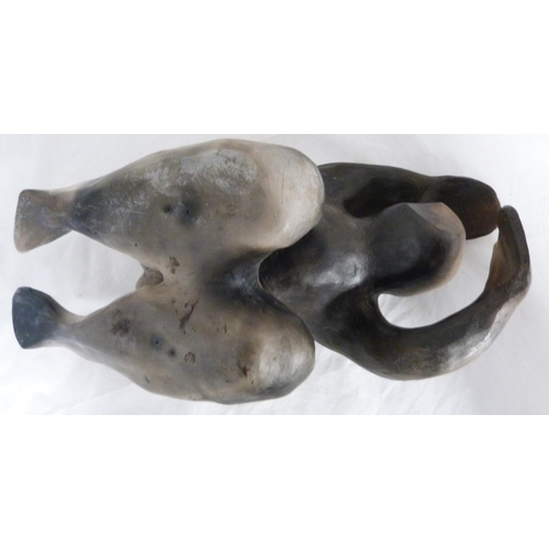 379 - Pam Thomas (English, Contemporary)'Hiding'Abstract nude smoke-fired ceramic sculpture, 20cm high.... 