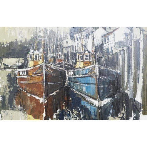 346 - Roger Murray (British, Contemporary)Whitby HarbourSigned top left, oil on canvas, 69.5cm x 89cm.... 