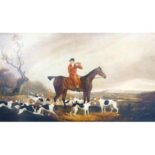 349 - British School in the Manner of Thomas Walker BretlandThe Hunt (Huntsman on horseback with a pack of... 