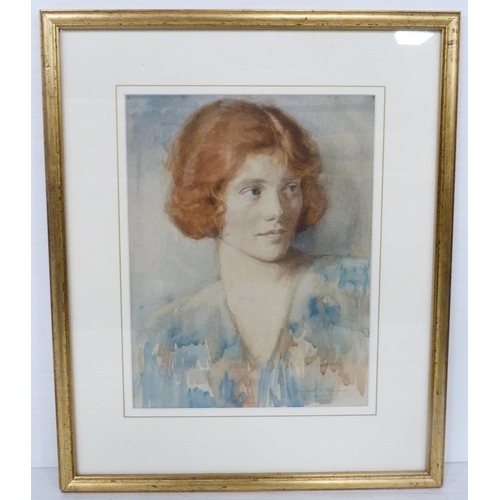 360 - Hamish Constable Paterson (Scottish, 1890 - 1955)Portrait of a young woman, quarter lengthSigned and... 