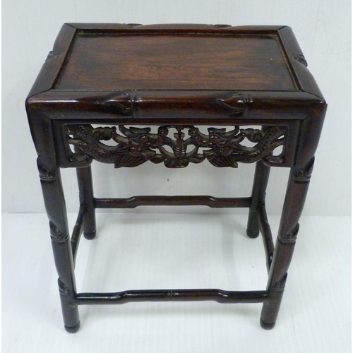 429 - Chinese padouk wood rectangular occasional table, late 19th century (Qing Dynasty), formerly from a ... 