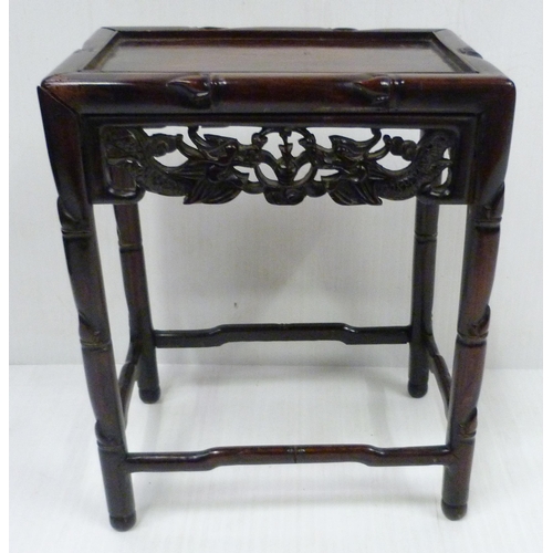 429 - Chinese padouk wood rectangular occasional table, late 19th century (Qing Dynasty), formerly from a ... 