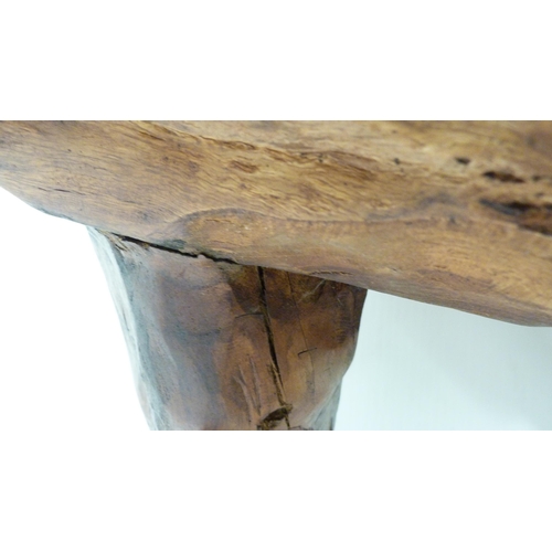 433 - Contemporary bespoke rustic wood chair of naturalistic form, 107cm high.