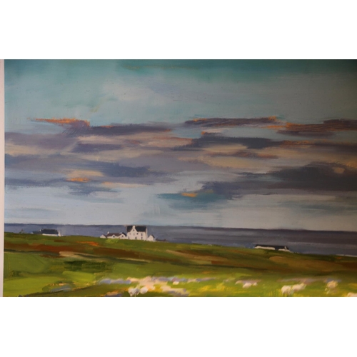 405 - PENELOPE ANSTICE, Tiree and Plockton, two oil paintings on board, signed, 21cm x 29cm, frame 33cm x ... 