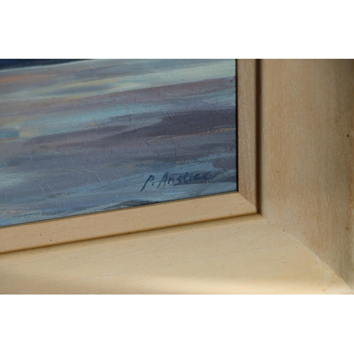 406 - PENELOPE ANSTICE, Monifeith I and II, two oil paintings on board, signed, 21cm x 29cm, frame 33cm x ... 