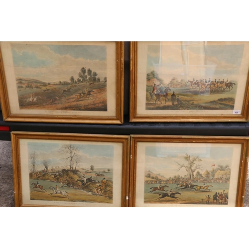 430 - St. Albans Grand Steeple Chase plates 1, 2, 3 & 4, coloured lithographs, images size 31cm x 43cm... 