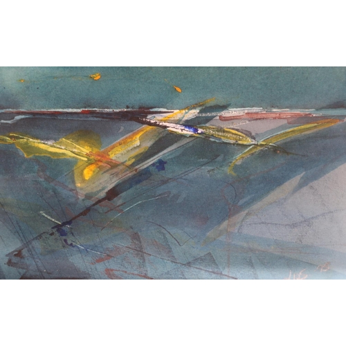 443 - LISBETH DAHL SIVERTSEN, abstract landscape, gouache, signed and dated '95 lower right, 14cm x 20cm, ... 