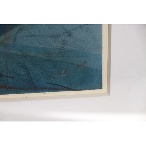 443 - LISBETH DAHL SIVERTSEN, abstract landscape, gouache, signed and dated '95 lower right, 14cm x 20cm, ... 