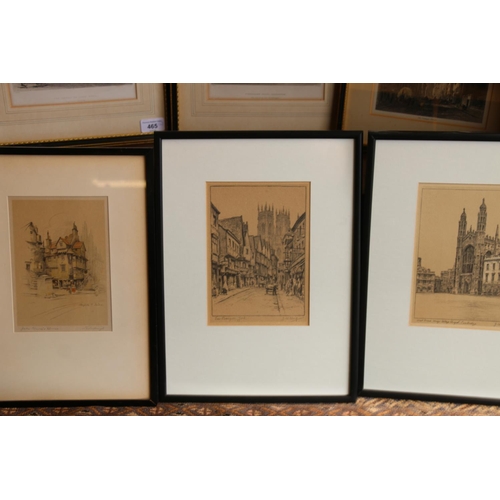 465 - Six framed lithographs to include John Knox's House, Tyninghame House Haddington, Canongate Tollboot... 